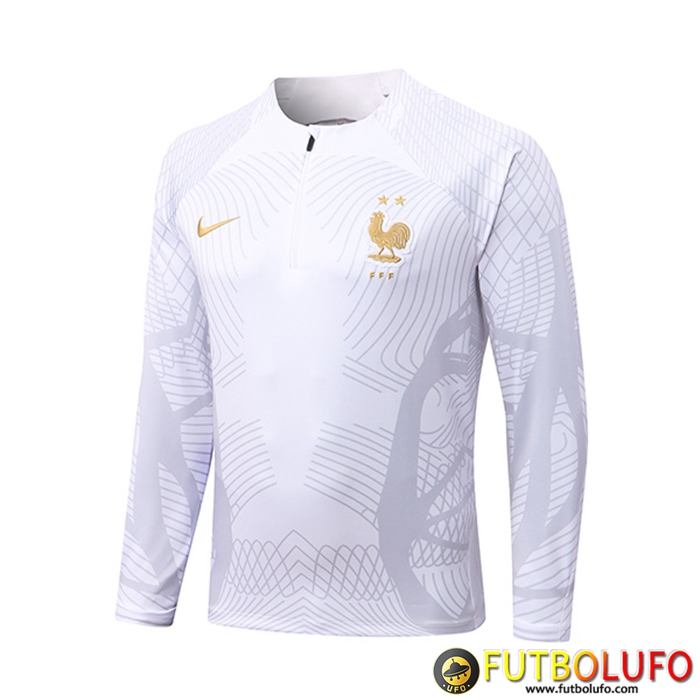 Sudadera De Entrenamiento Francia Blanco/Gris 2022/2023
