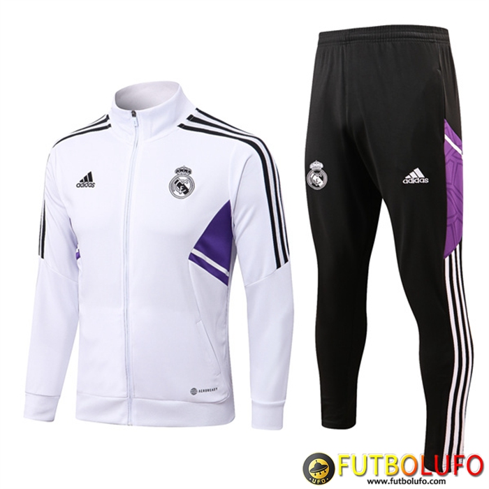 Chandal Equipos De Futbol - Chaqueta Real Madrid Blanco 2022/2023