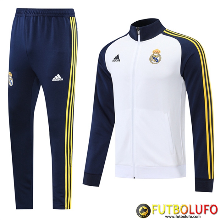 Chandal Equipos De Futbol - Chaqueta Real Madrid Blanco/Azul marino 2022/2023