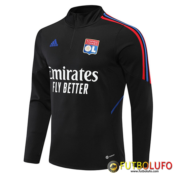 Sudadera De Entrenamiento Lyon Negro 2022/2023