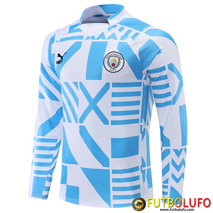 Sudadera De Entrenamiento Manchester City Azul/Blanco 2022/2023