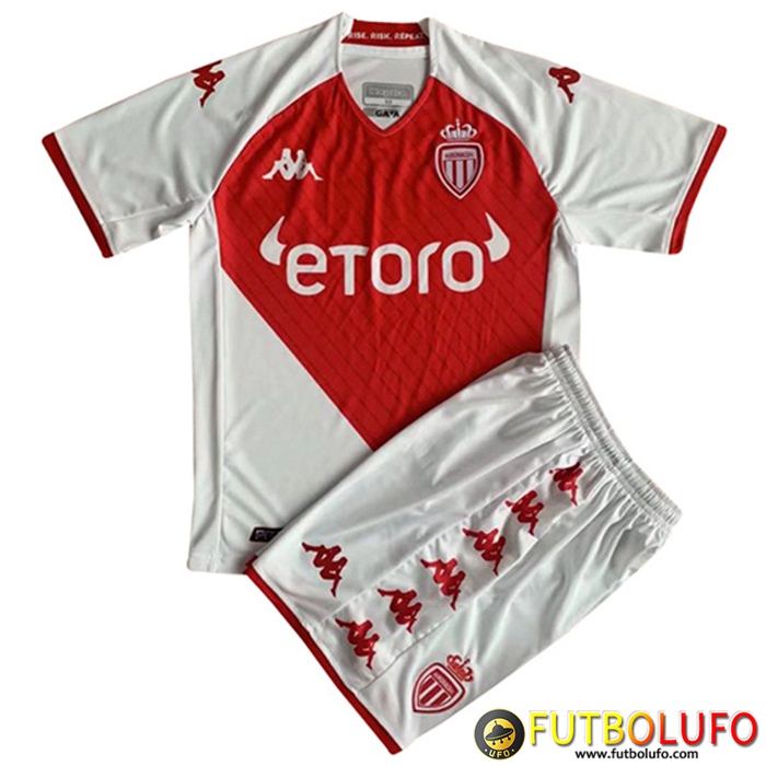 Nueva Camisetas De Futbol AS Monaco Ninos Primera 2022/2023