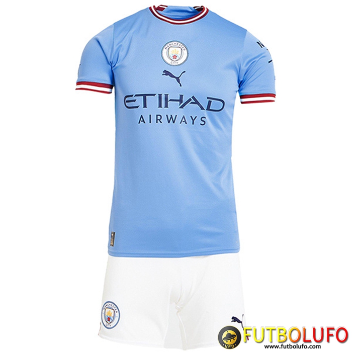 Nueva Camisetas De Futbol Manchester City Ninos Primera 2022/2023