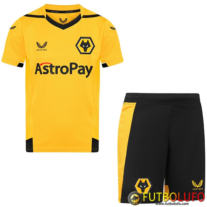 Nueva Camisetas De Futbol Wolves Ninos Primera 2022/2023