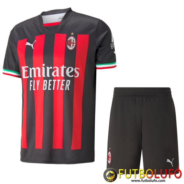 Camisetas De Futbol AC Milan Primera + Shorts 2022/2023