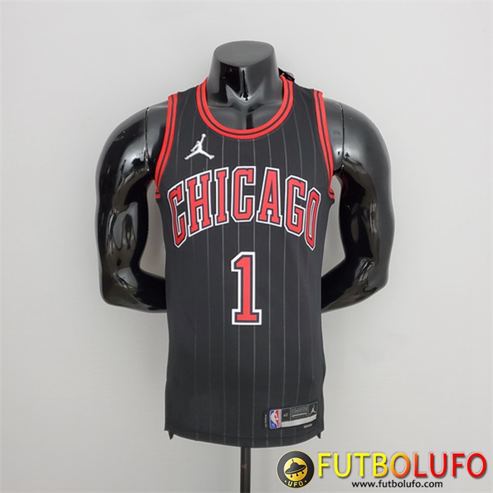Camisetas Chicago Bulls (Rosa #1) Negro 75th Anniversary