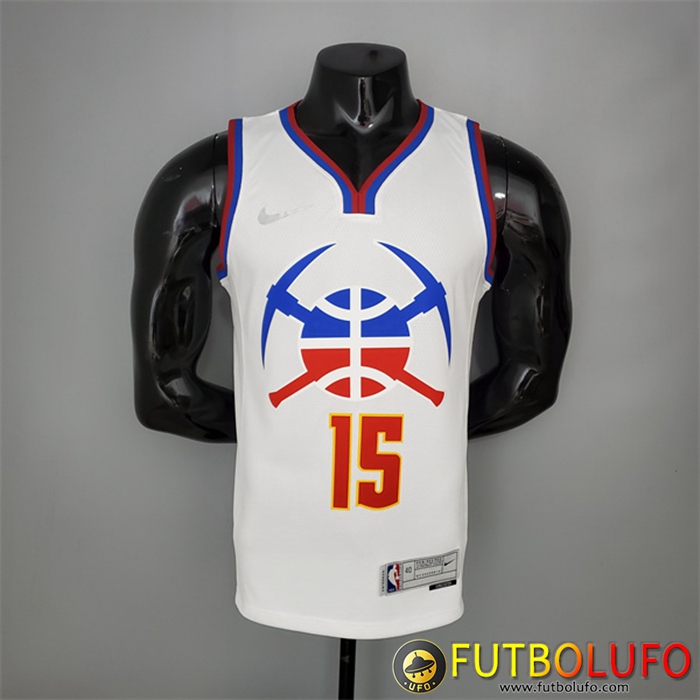 Camisetas Denver Nuggets (Jokic #15) 2021 Blanco Bonus Edition