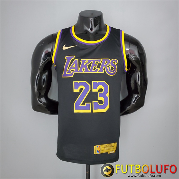 Camisetas Los Angeles Lakers (Ames #23) 2021 Negro Bonus Edition