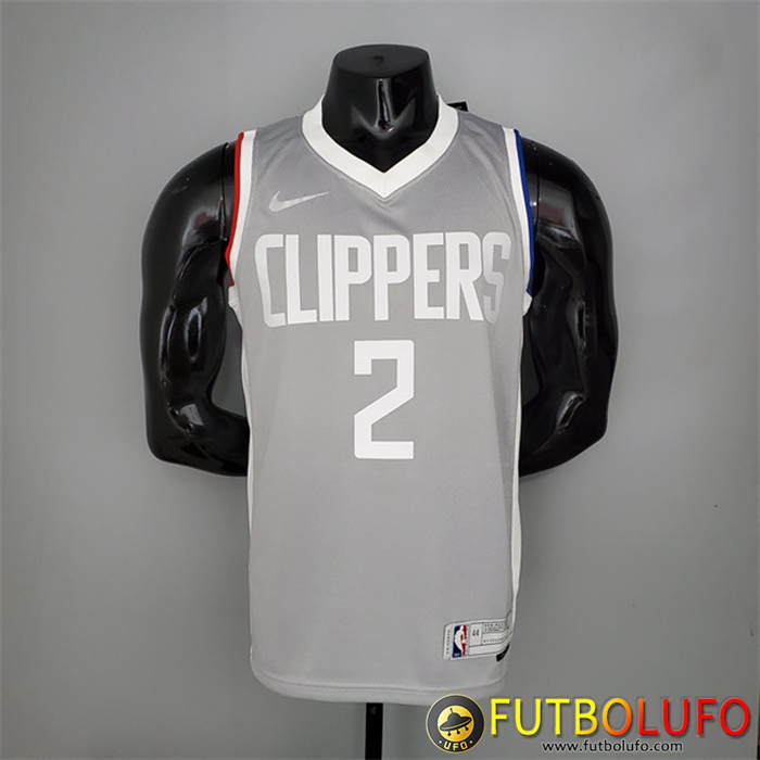 Camisetas Los Angeles Clippers (Leonard #2) 2021 Gris Bonus Edition