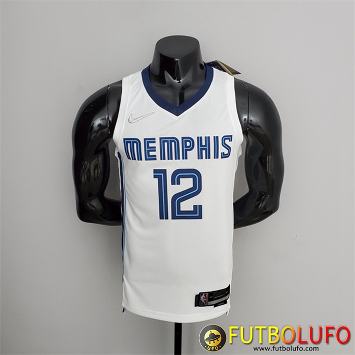 Camisetas Memphis Grizzlies (Morant #12) Blanco 75th Anniversary