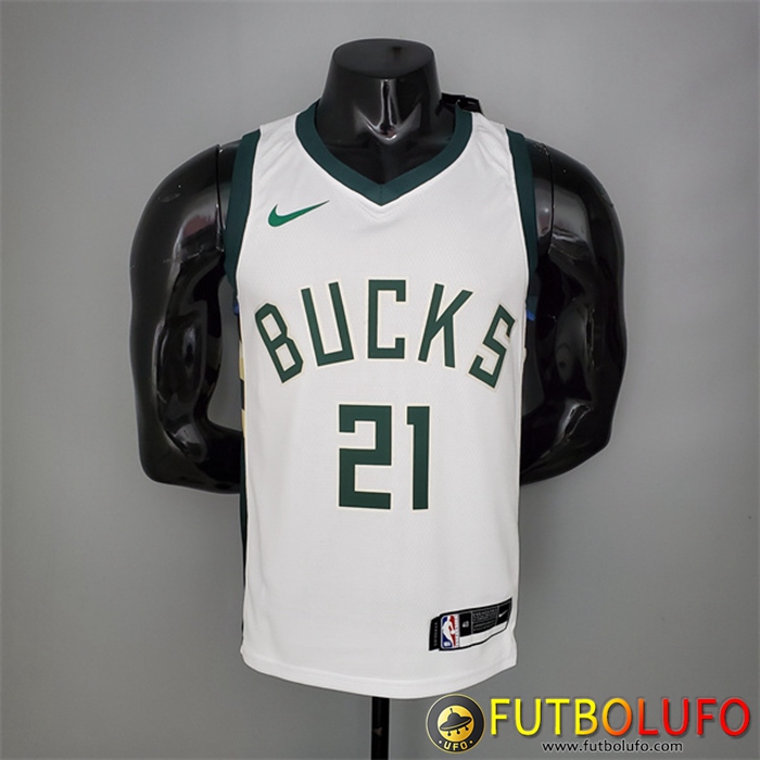 Camisetas Milwaukee Bucks (Holidoay #21) 2021 Primera Blanco