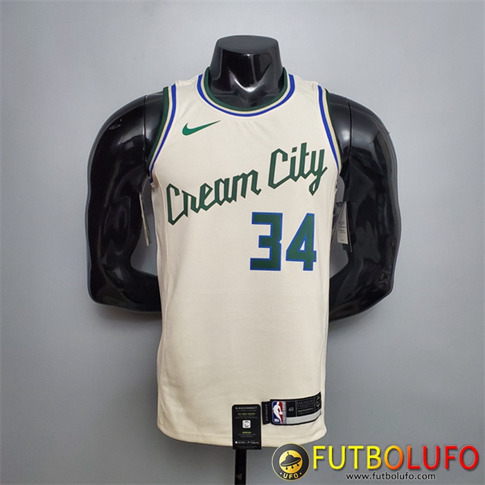 Camisetas Milwaukee Bucks (Antetokounmpo #34) Beige