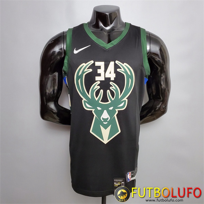 Camisetas Milwaukee Bucks (Antetokounmpo #34) Negro