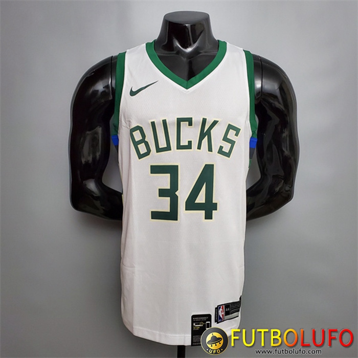 Camisetas Milwaukee Bucks (Antetokounmpo #34) Blanco