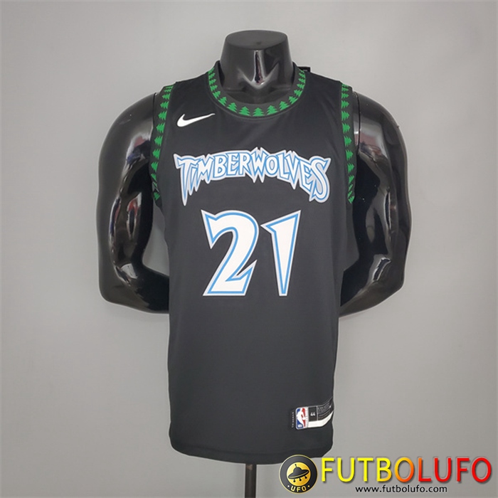 Camisetas Minnesota Timberwolves (Garnett #21) 2018 Retro Negro