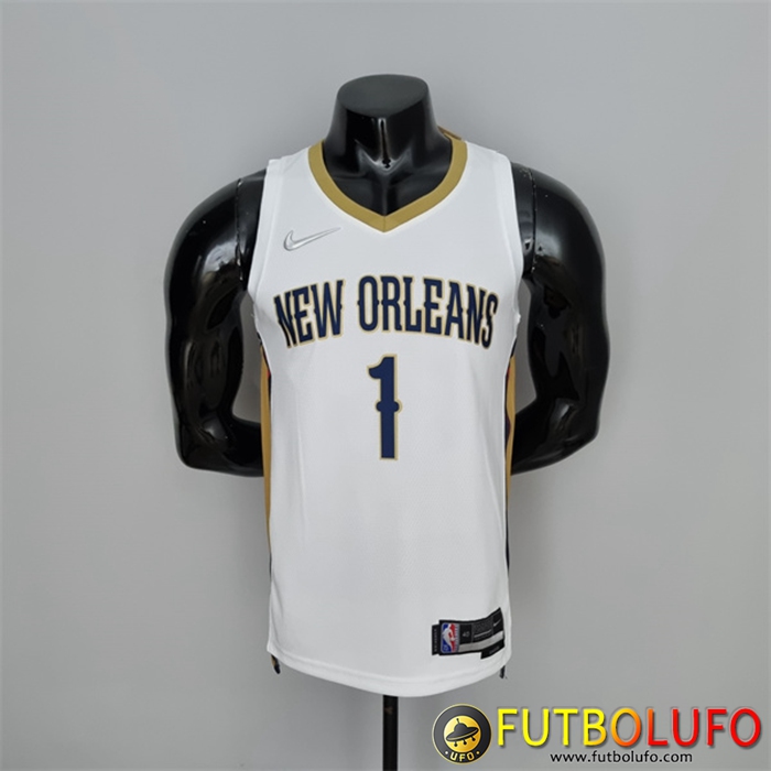 Camisetas New Orleans Pelicans (Williams #1) Blanco 75th Anniversary