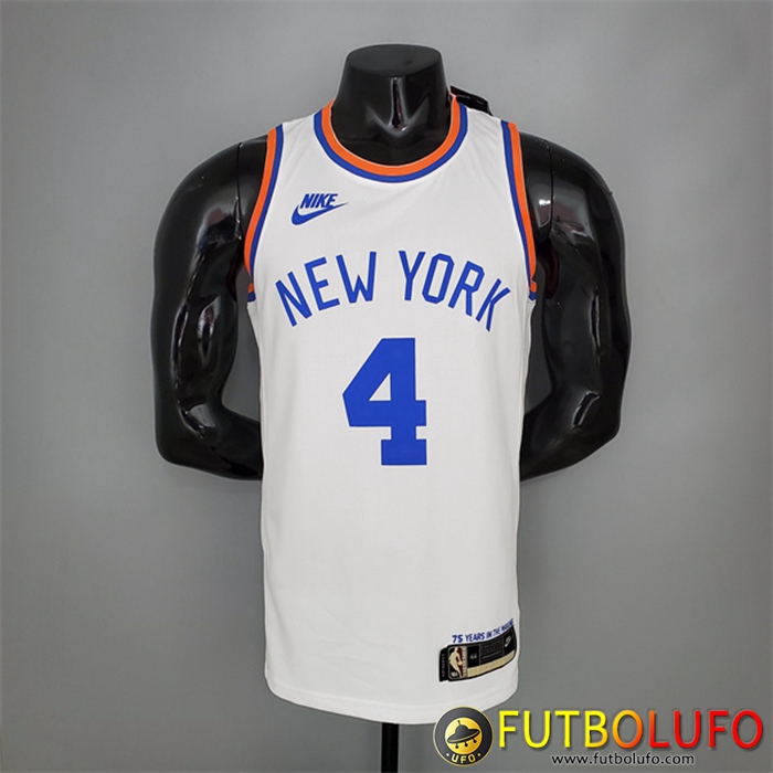 Camisetas New York Knicks (Rosa #4) Blanco 75th Anniversary