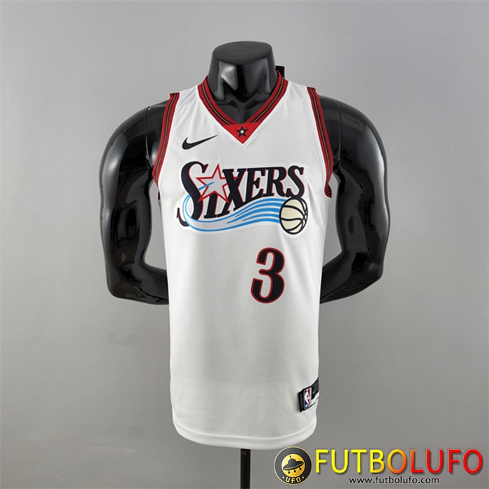 Camisetas Philadelphia 76ers (Iverson #3) Retro Big Meteor Blanco