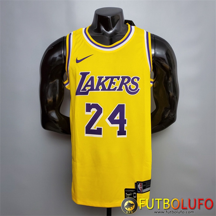 Camisetas Los Angeles Lakers (Bryant #24) Amarillo Encolure Ronde
