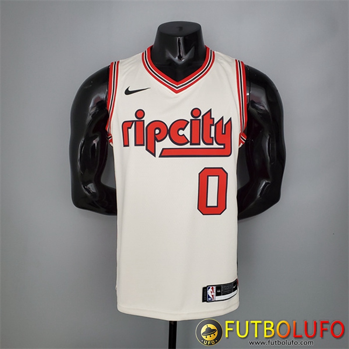 Camisetas Portland Trail Blazers (Lillard #0) Beige