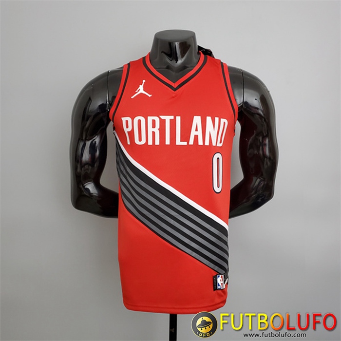 Camisetas Portland Trail Blazers (Lillard #0) Rojo Jordan Style
