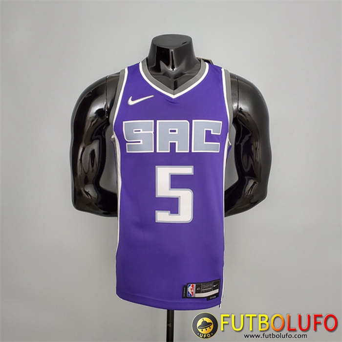 Camisetas Sacramento Kings (Fox #5) Púrpura 75th Anniversary
