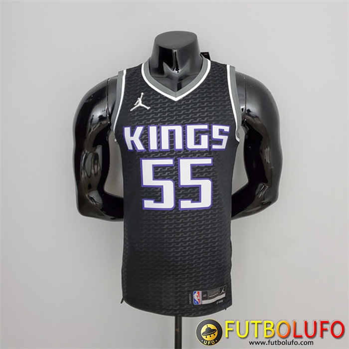 Camisetas Sacramento Kings (Williams #55) Negro 75th Anniversary Jordan
