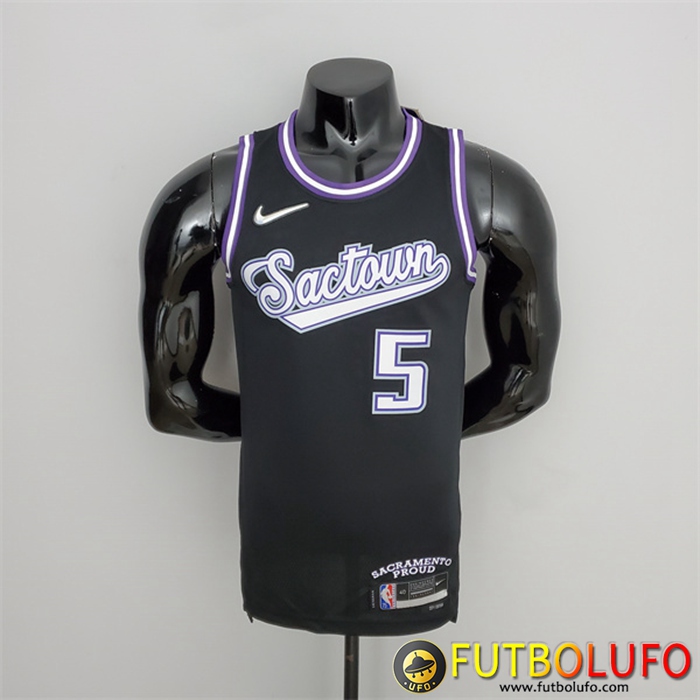 Camisetas Sacramento Kings (Fox #5) 2022 Season Negro City Edition