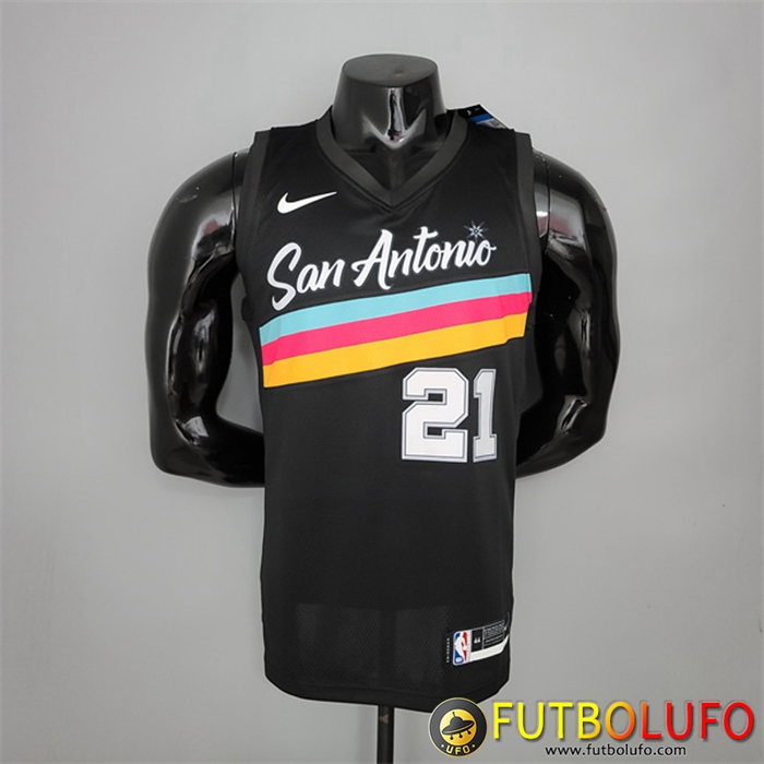 Nueva Camisetas San Antonio Spurs (Duncan #21) Negro City Edition