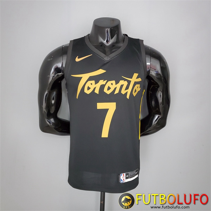 Camisetas Toronto Raptors (Lowry #7) 2021 Season Negro Gold