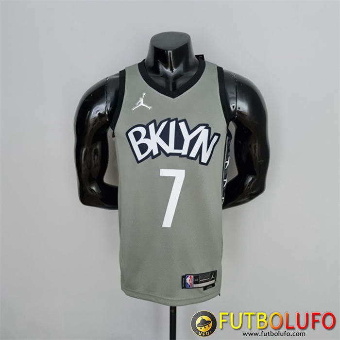 Camisetas Brooklyn Nets (Durant #7) Gris 75th Anniversary City Edition