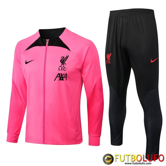 Chandal Equipos De Futbol - Chaqueta FC Liverpool Rosa/Negro 2022/2023