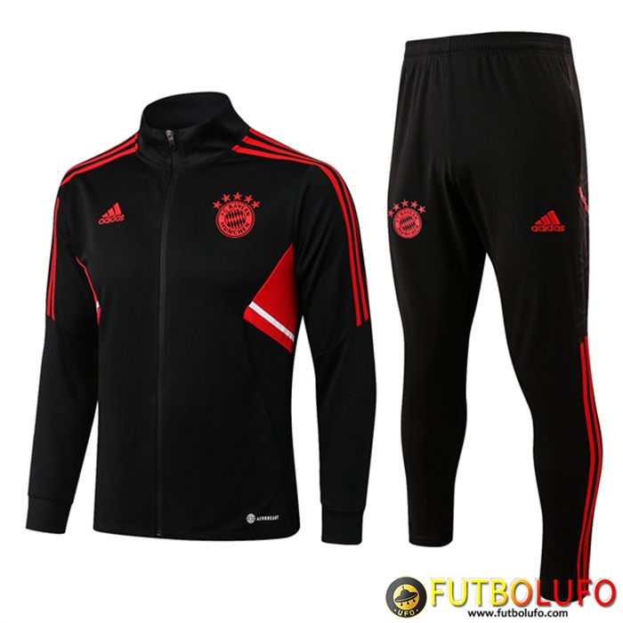 Chandal Equipos De Futbol - Chaqueta Bayern Munich High Collar Negro 2022/2023