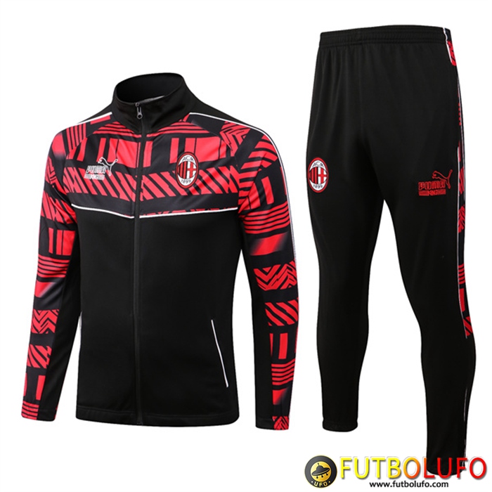 Chandal Equipos De Futbol - Chaqueta AC Milan Negro/Rojo 2022/2023