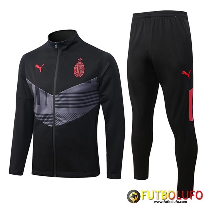 Chandal Equipos De Futbol - Chaqueta AC Milan Negro/Gris 2022/2023