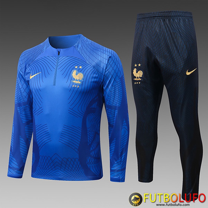 Chandal Equipos De Futbol Francia Ninos Pattern Azul 2022/2023