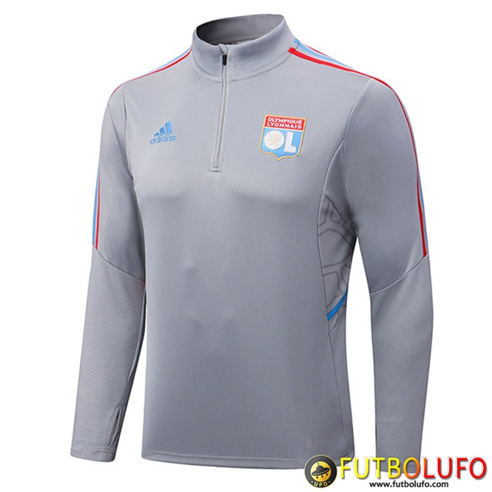 Sudadera De Entrenamiento Lyon Gris 2022/2023