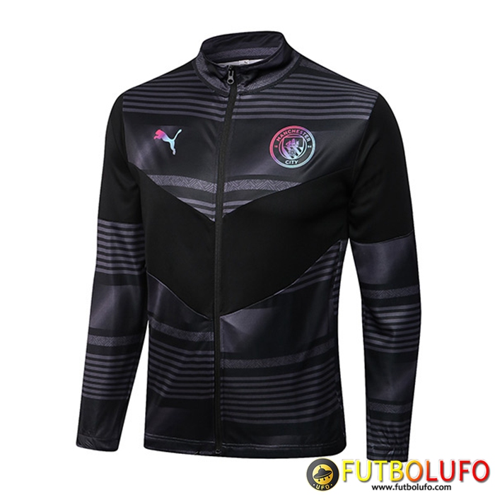 Chaquetas Futbol Manchester City Negro/Gris 2022/2023
