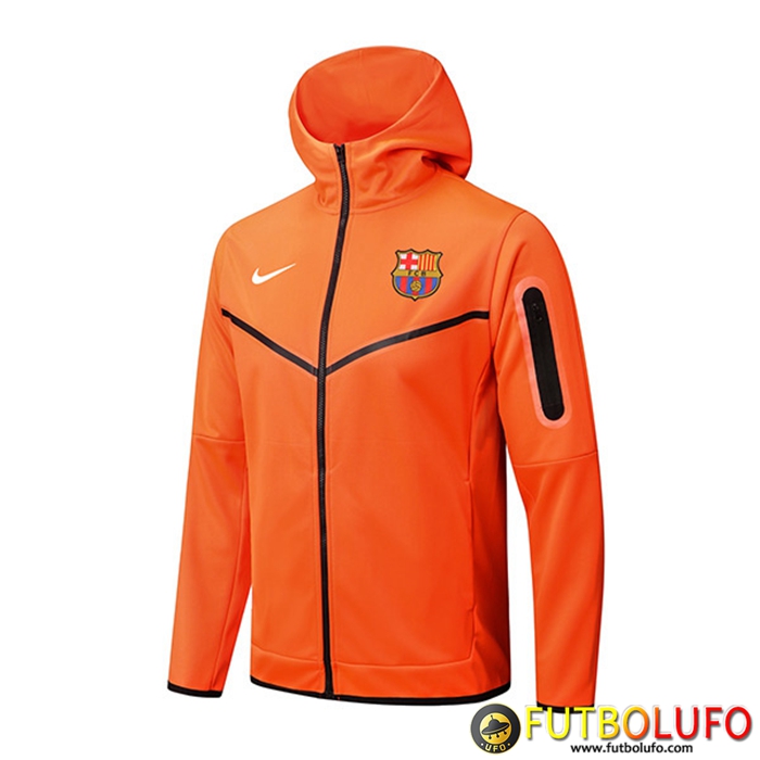 Chaqueta Con Capucha FC Barcelona Naranja 2022/2023