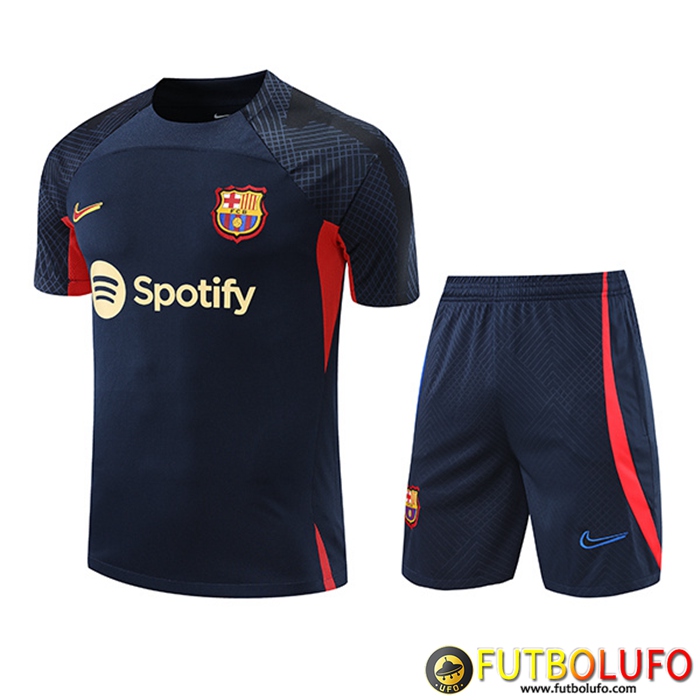 Camiseta Entrenamiento + Cortos FC Barcelona Azul marino/Rojo 2022/2023