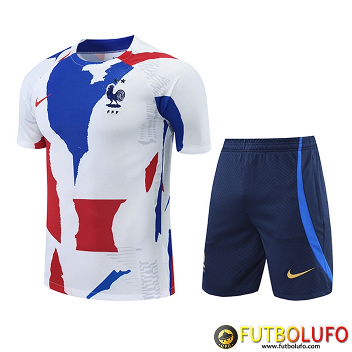 Camiseta Entrenamiento + Cortos Francia Rojo/Negro/Blanco 2022/2023