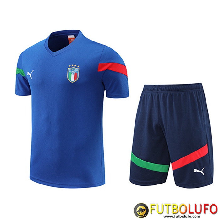 Camiseta Entrenamiento + Cortos Italia Azul 2022/2023
