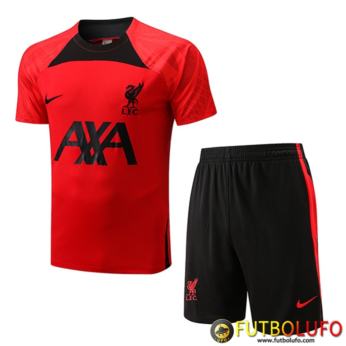 Camiseta Entrenamiento + Cortos FC Liverpool Negro/Rojo 2022/2023
