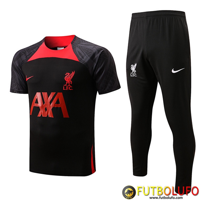 Camiseta Entrenamiento + Pantalones FC Liverpool Rojo/Negro 2022/2023