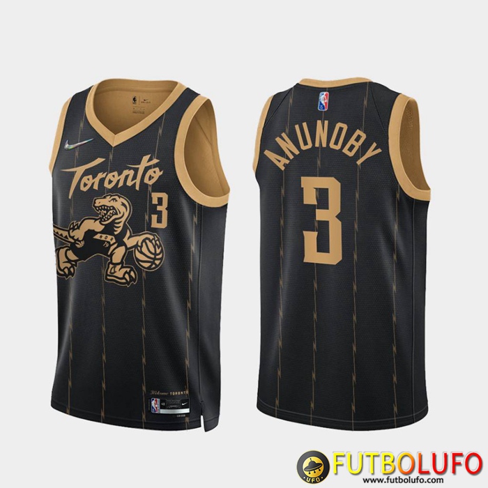 Camisetas Toronto Raptors (ANUNOBY #3) Negro