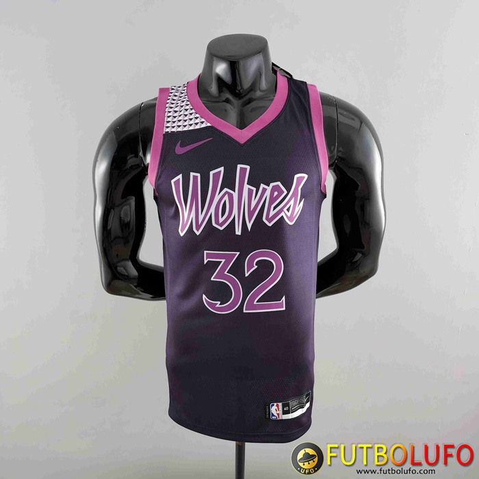 Camisetas Minnesota Timberwolves (TOWNS #32) Negro/Violeta