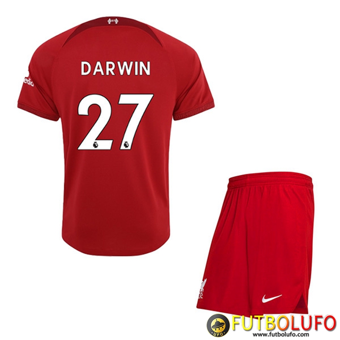 Camisetas De Futbol Liverpool (DARWIN #27) Ninos Primera 2022/23
