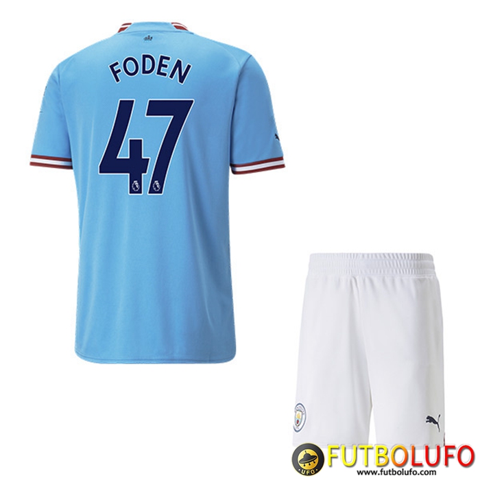 Camisetas De Futbol Manchester City (FODEN #47) Ninos Primera 2022/23