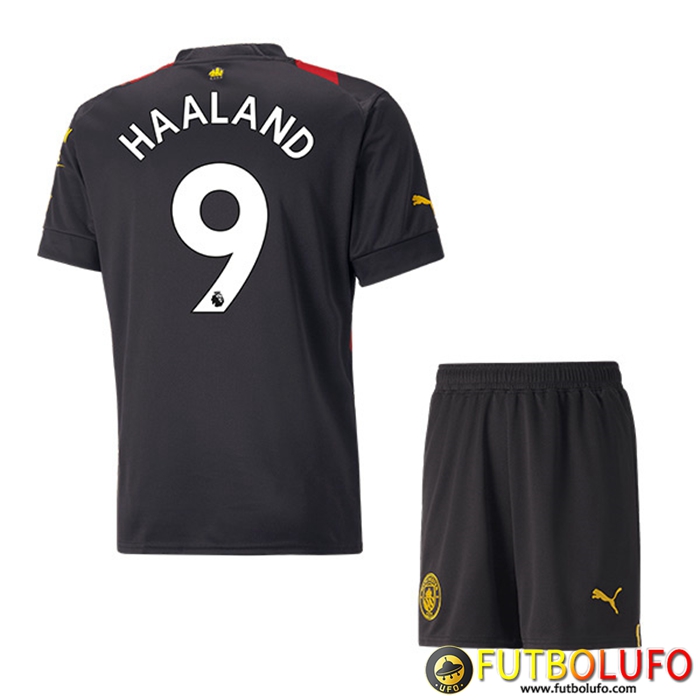 Camisetas De Futbol Manchester City (HAALAND #9) Ninos Segunda 2022/23