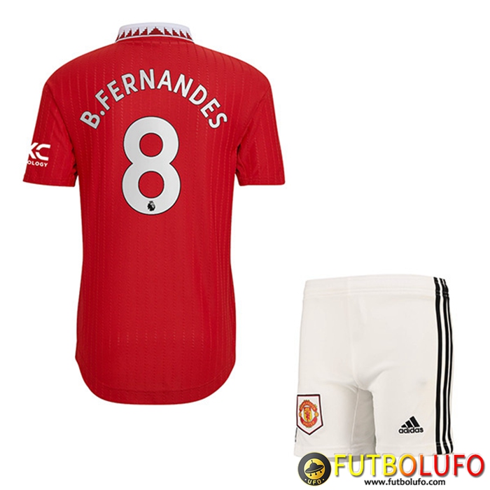 Camisetas De Futbol Manchester United (B. FERNANDES #8) Ninos Primera 2022/23